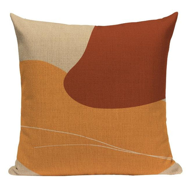 Modern Earth Colors Organic Shapes Linen Pillow Cases-TipTopHomeDecor