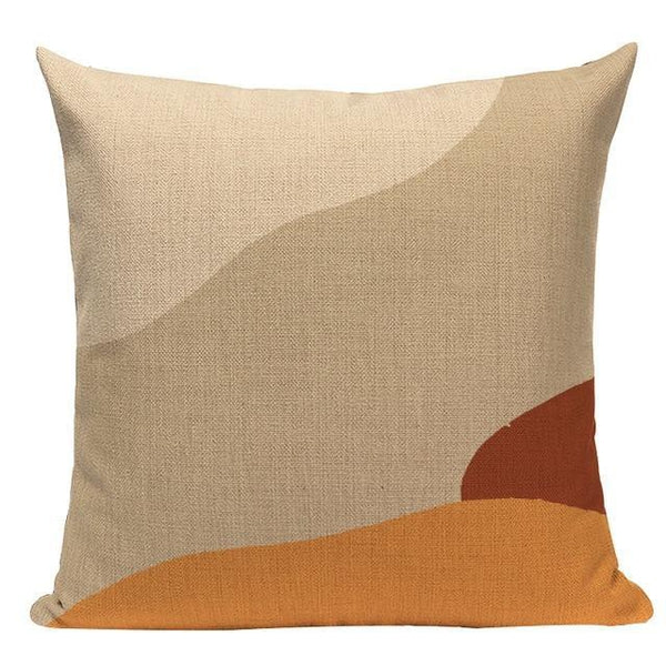 Modern Earth Colors Organic Shapes Linen Pillow Cases-TipTopHomeDecor