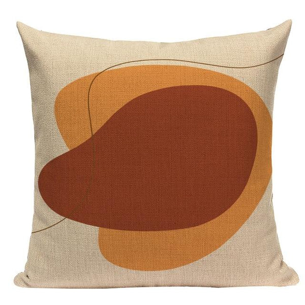 Modern Earth Colors Organic Shapes Linen Pillow Cases-TipTopHomeDecor