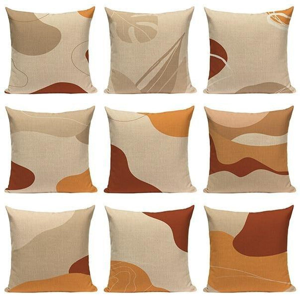 Modern Earth Colors Organic Shapes Linen Pillow Cases-TipTopHomeDecor