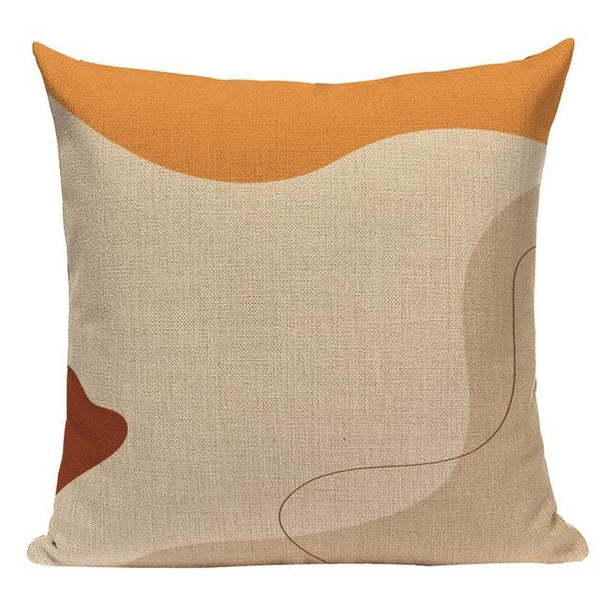 Modern Earth Colors Organic Shapes Linen Pillow Cases-TipTopHomeDecor