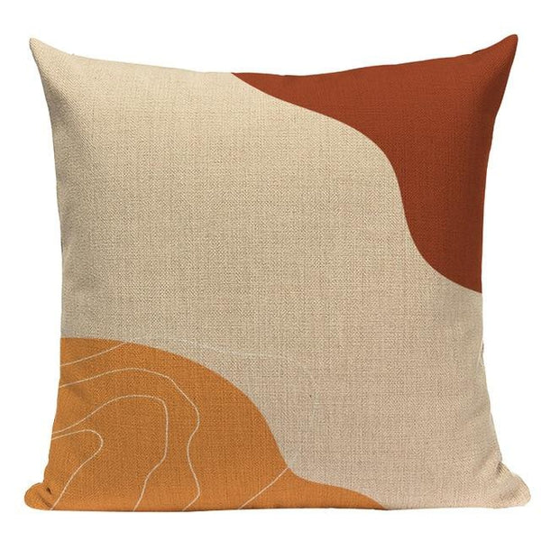 Modern Earth Colors Organic Shapes Linen Pillow Cases-TipTopHomeDecor