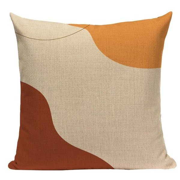 Modern Earth Colors Organic Shapes Linen Pillow Cases-TipTopHomeDecor