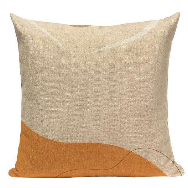 Modern Earth Colors Organic Shapes Linen Pillow Cases-TipTopHomeDecor