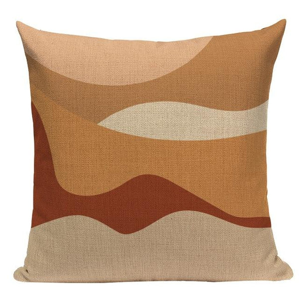 Modern Earth Colors Organic Shapes Linen Pillow Cases-TipTopHomeDecor