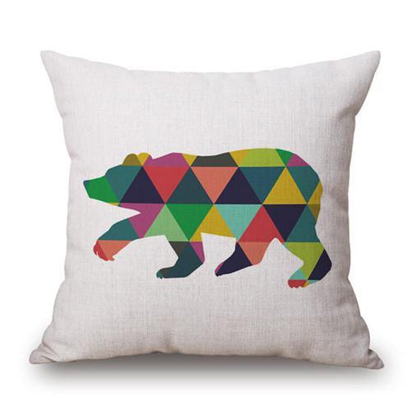 Multi Color Nordic Geometric Animal Pillow Cases-Tiptophomedecor