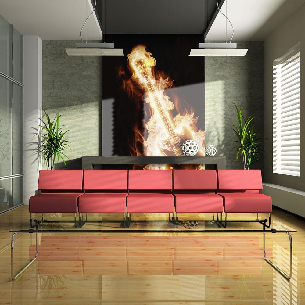 Wall mural - Flaming guitar-TipTopHomeDecor