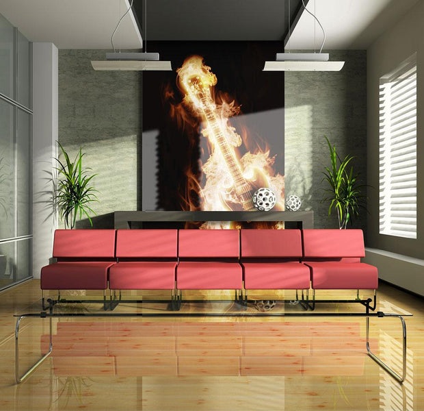 Wall mural - Flaming guitar-TipTopHomeDecor