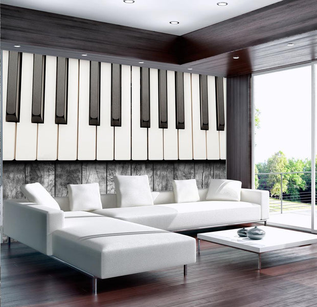Wall mural - Inspired by Chopin - grey wood-TipTopHomeDecor
