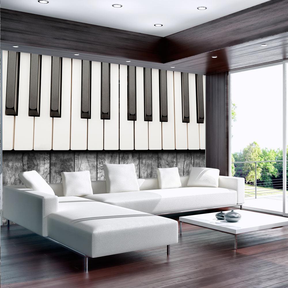 Wall mural - Inspired by Chopin - grey wood-TipTopHomeDecor