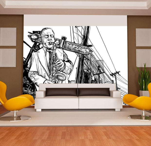 Wall mural - Saxophone recital on Broadway-TipTopHomeDecor
