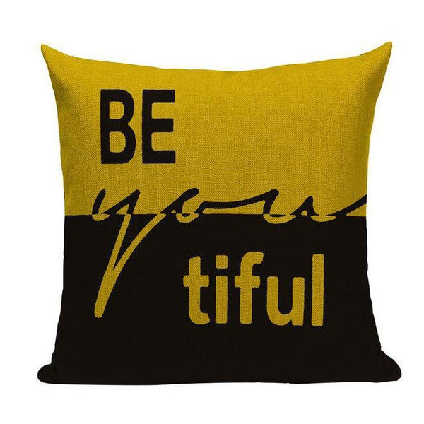 Home Sweet Home Cute Quotes Typographic Linen Cushion Covers for Livin –