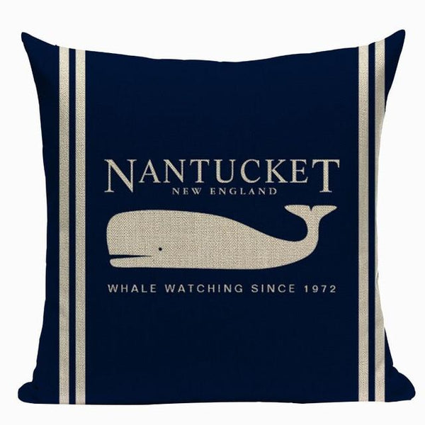 Nautical Marine Whale Fish Pillow Cases-Tiptophomedecor