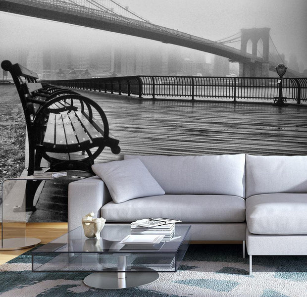 Wall mural - A Foggy Day on the Brooklyn Bridge-TipTopHomeDecor