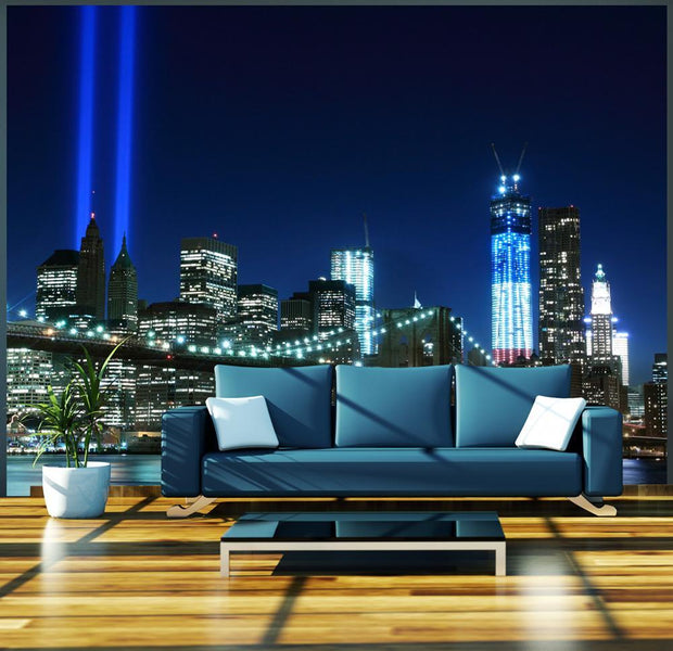 Wall mural - Floodlights over NYC-TipTopHomeDecor