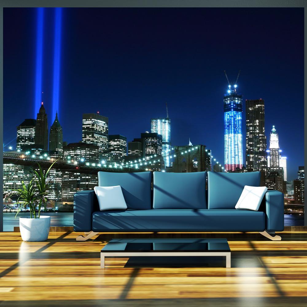 Wall mural - Floodlights over NYC-TipTopHomeDecor