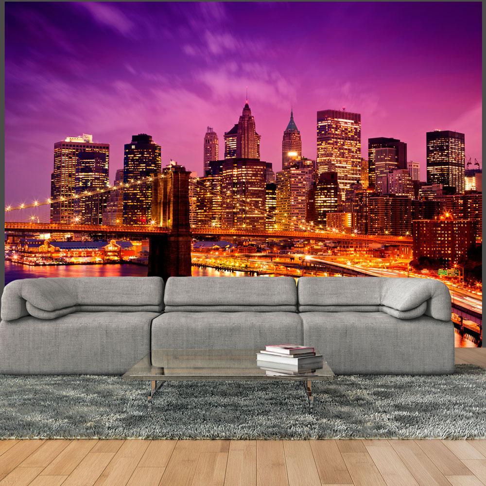 Wall mural - Manhattan and Brooklyn Bridge by night-TipTopHomeDecor