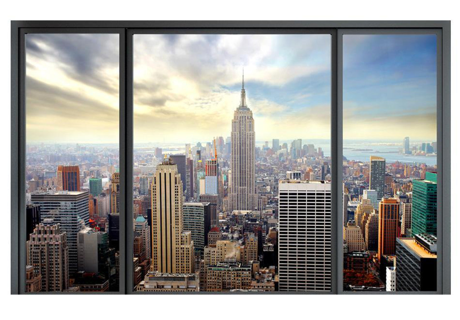 Wall mural - City behind glass-TipTopHomeDecor