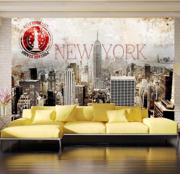 Wall mural - New York - POST AGE STAMP-TipTopHomeDecor
