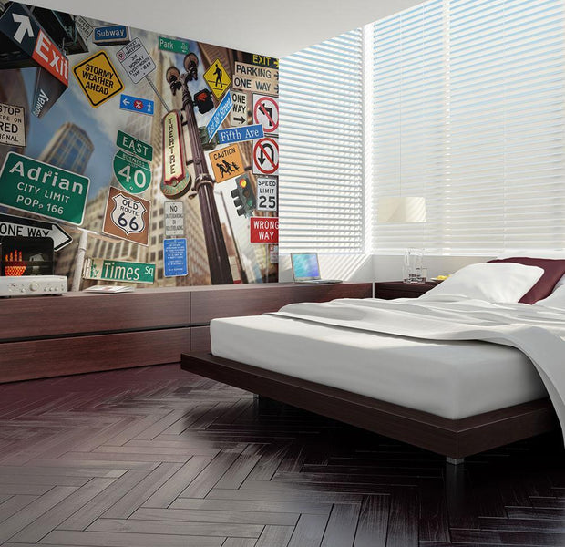 Wall mural - New York signposts-TipTopHomeDecor