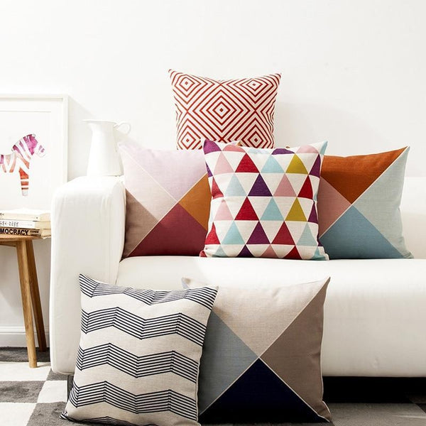 Nordic Abstract Triangle Stripes Throw Pillow Cases-Tiptophomedecor