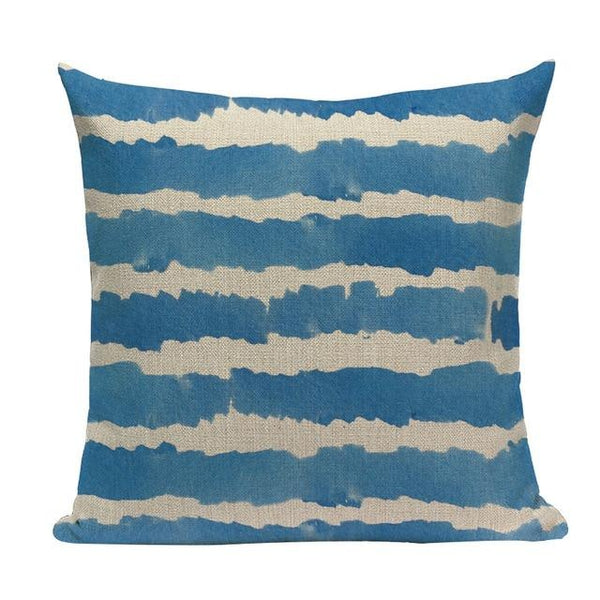 Nordic Aqua Blue Watercolor Artistic Cushion Covers-Tiptophomedecor