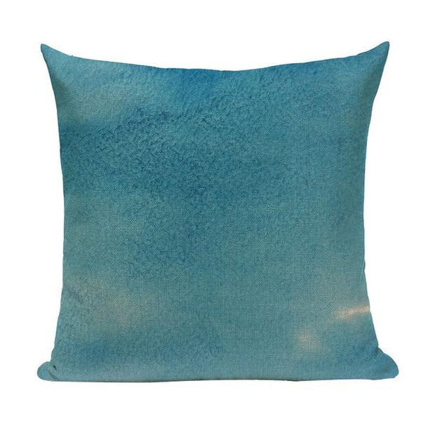 Nordic Aqua Blue Watercolor Artistic Cushion Covers-Tiptophomedecor