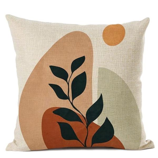 Nordic Neutral Geometric Scenery Plants Cushion Covers-TipTopHomeDecor