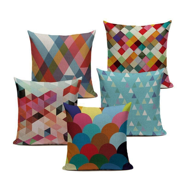 Nordic Vintage Colorful Abstract Modern Art Cushion Covers-Tiptophomedecor-Interior-Design-Home-Decor