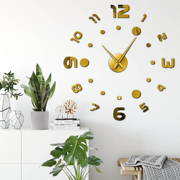 Number Dot 3D Wall Clock Decal-Tiptophomedecor-Interior-Design-Home-Decor