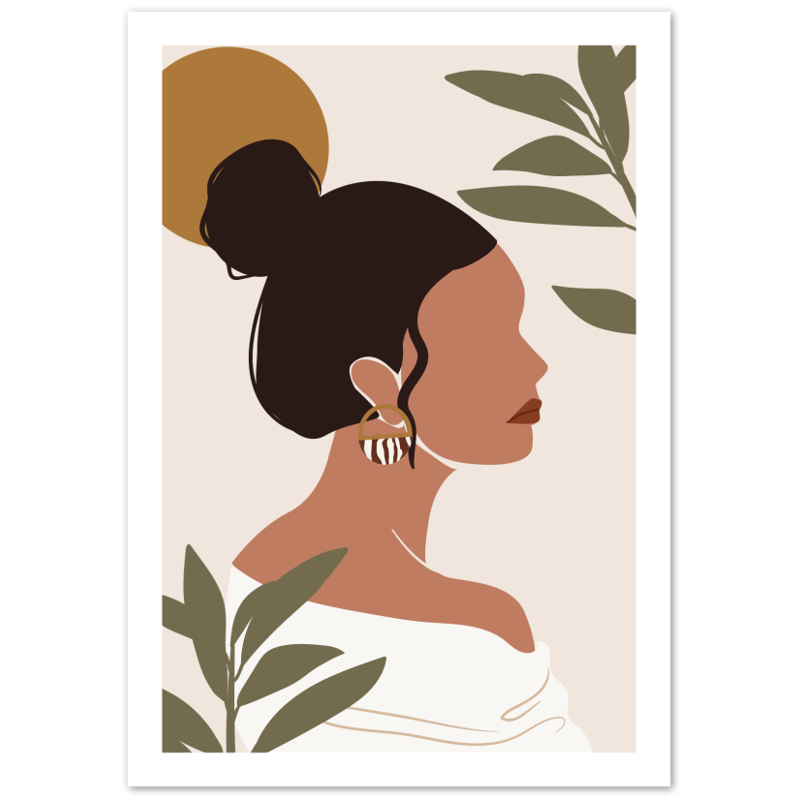 Minimal Portrait Woman Boho Poster