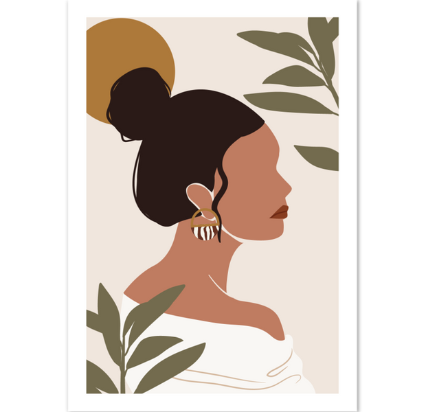 Minimal Portrait Woman Boho Poster