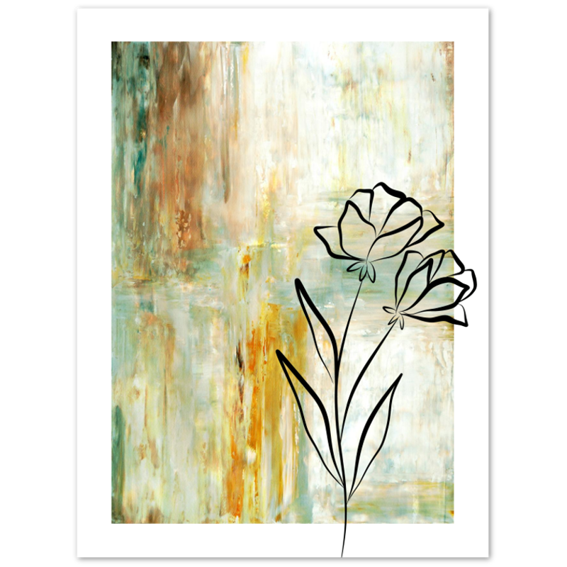 Outside The Line Botanical Abstract Poster