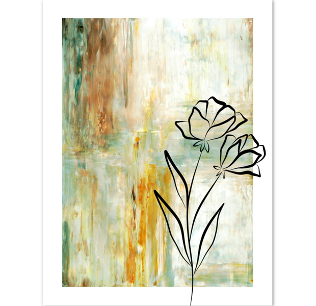 Outside The Line Botanical Abstract Poster