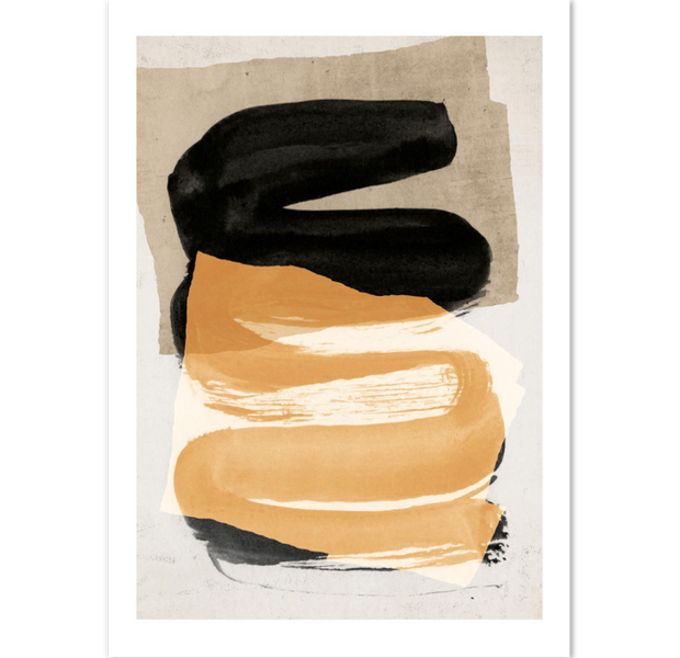 Neutral Brush Strokes Abstract Poster