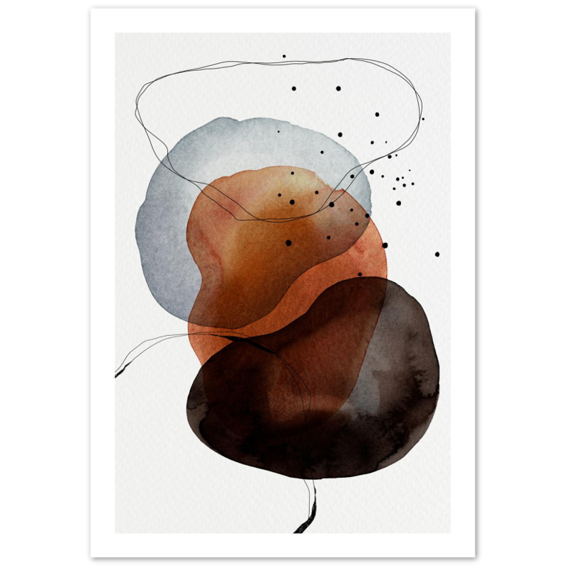 Abstract Watercolor Shapes & Lines Poster 01
