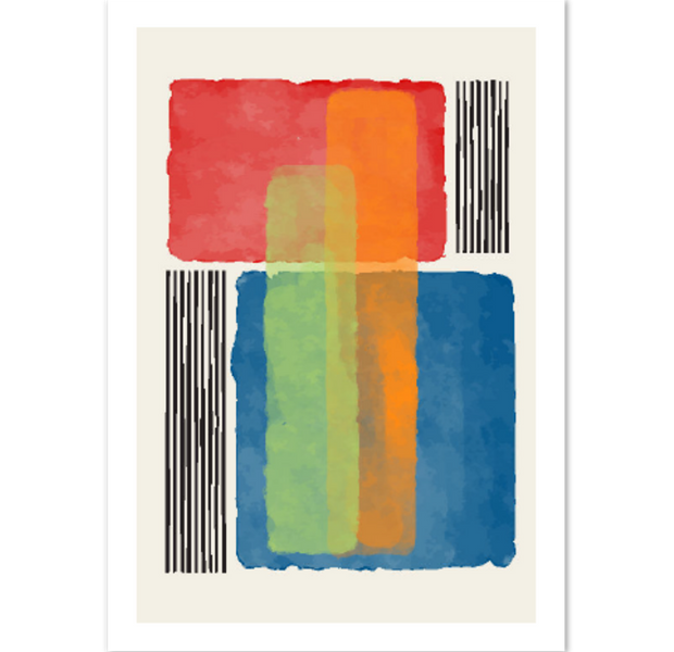 Warm Watercolor Blending Abstract Poster 02