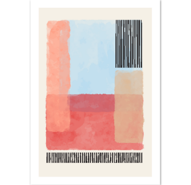 Warm Watercolor Blending Abstract Poster 03