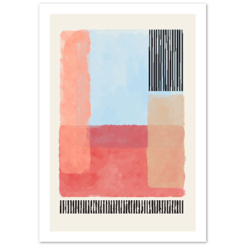 Warm Watercolor Blending Abstract Poster 03