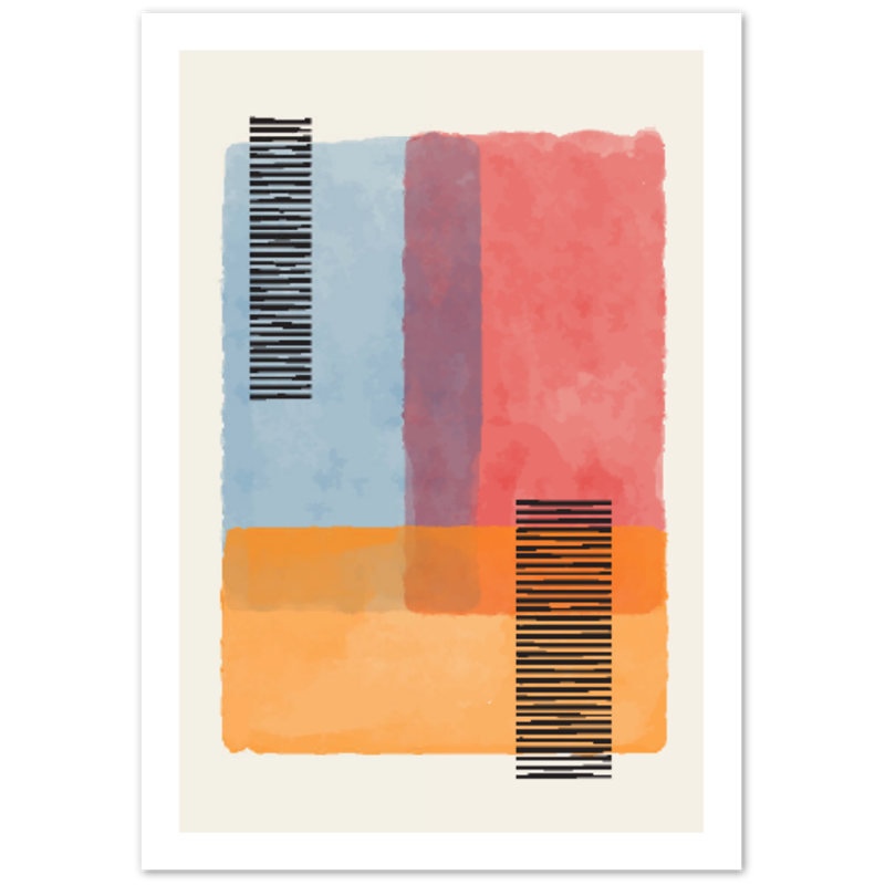 Warm Watercolor Blending Abstract Poster 01