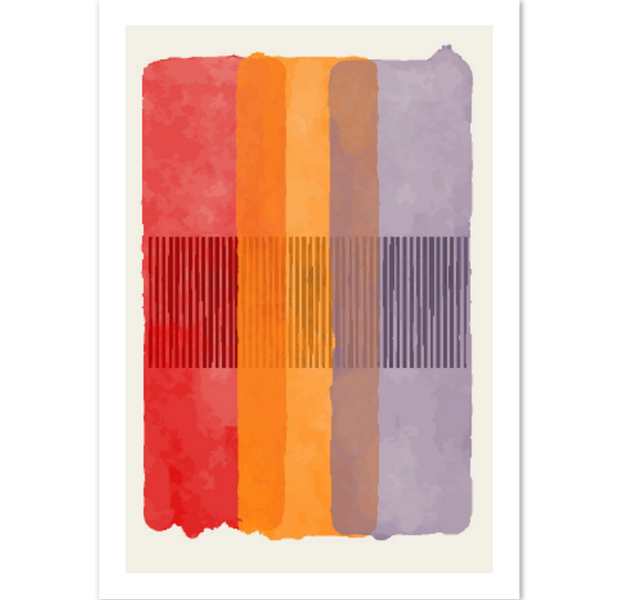 Warm Watercolor Blending Abstract Poster 04