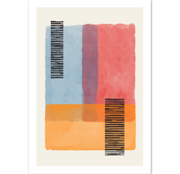Warm Watercolor Blending Abstract Poster 01