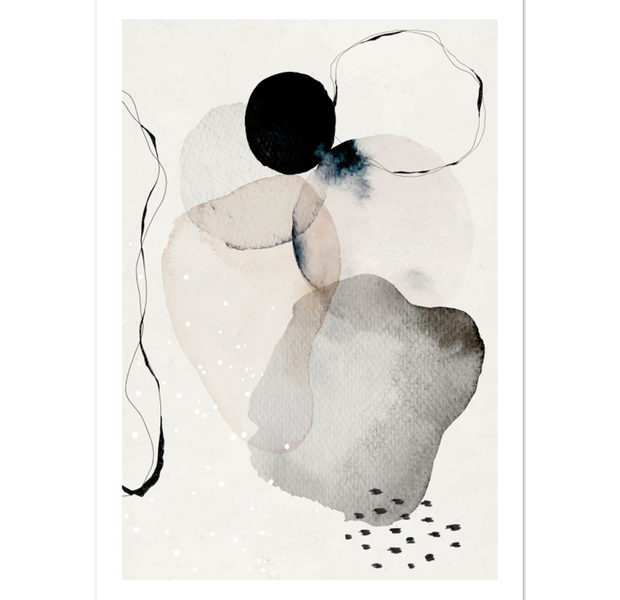 Abstract Watercolor Shapes & Lines Poster 04