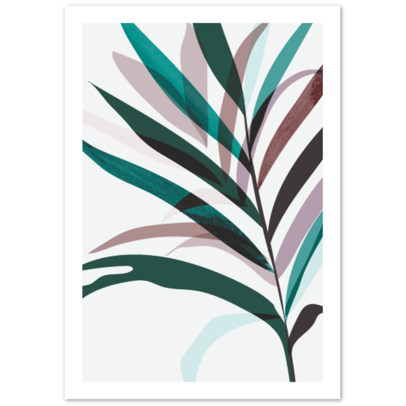 Burgundy Teal Floral Botanical Poster 03