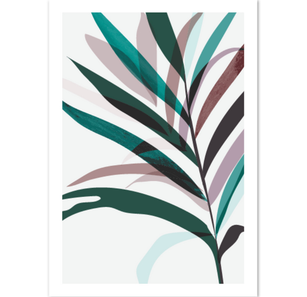 Burgundy Teal Floral Botanical Poster 03