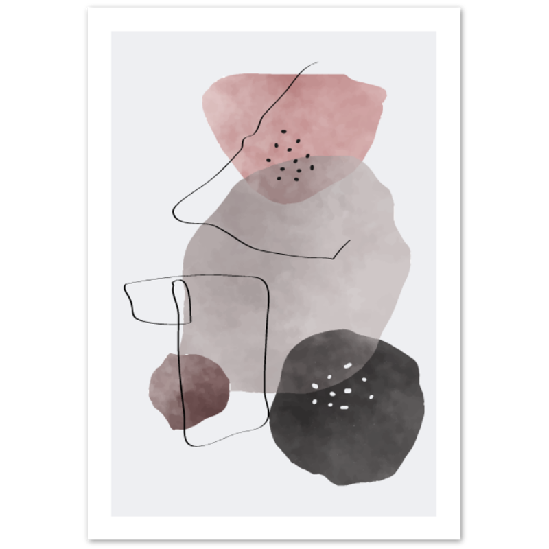 Watercolor Organic Shapes Abstract Poster 03