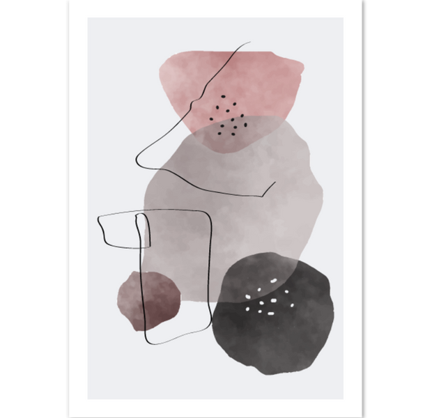 Watercolor Organic Shapes Abstract Poster 03