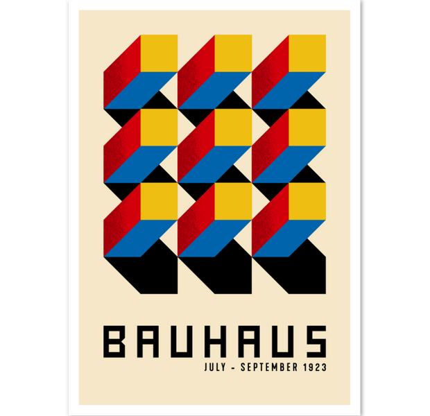 Bauhaus Style Geometric Abstract Poster