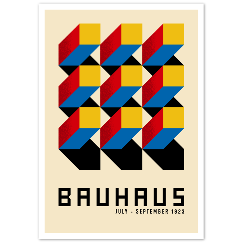 Bauhaus Style Geometric Abstract Poster