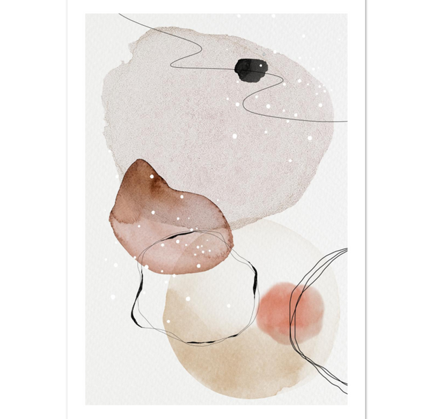 Abstract Watercolor Shapes & Lines Poster 03